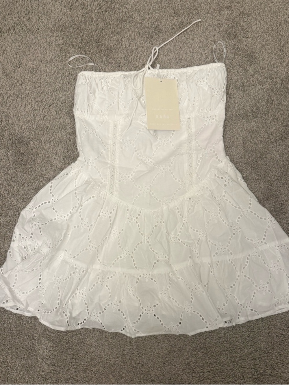 Sabo Skirt White Eyelet Mini Dress
